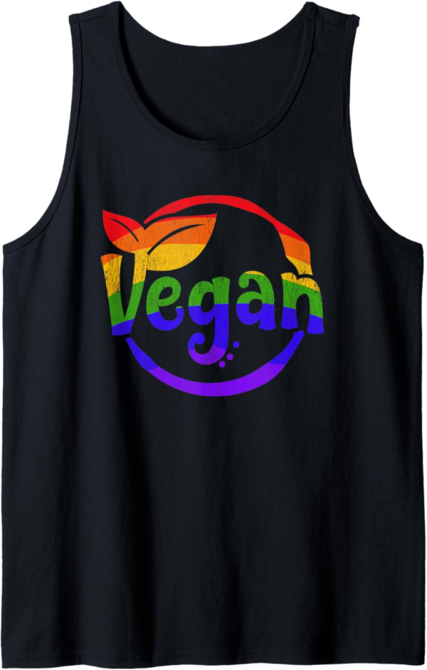 Gay Pride Vegan LGBTQ+ Rainbow Tank Top - Image 2